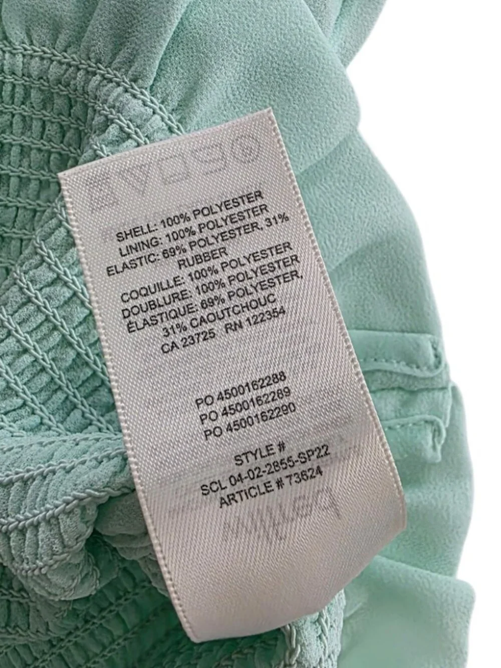 Aritzia Wilfred Tempest Blouse, Subtle Mint, Smocked, Sheer Sleeve, Sz S, Whimsi - Picture 5 of 6